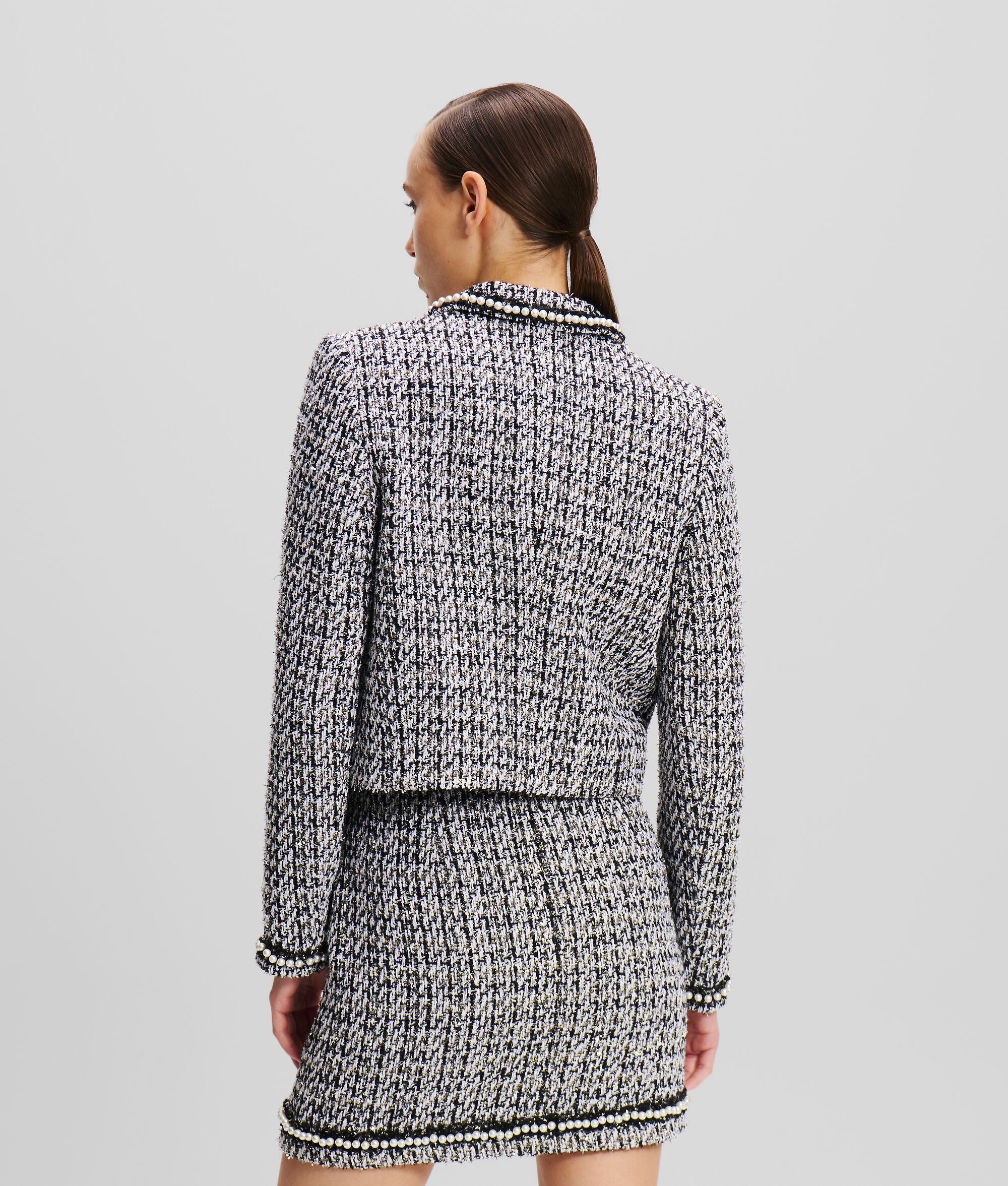 (image for) Tailored PEARL EMBELLISHED BOUCLE JACKET